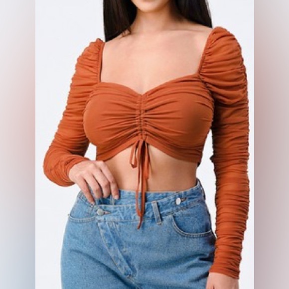 privy Tops - NWOT RUST ORANGE CROP TOP